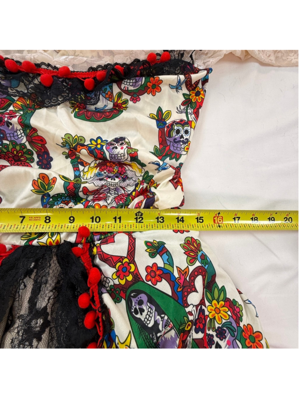 Spirit Day of the Dead Sugar Skull Lace Costume Dress Womens XL Halloween Gothic - Picture 10 of 14